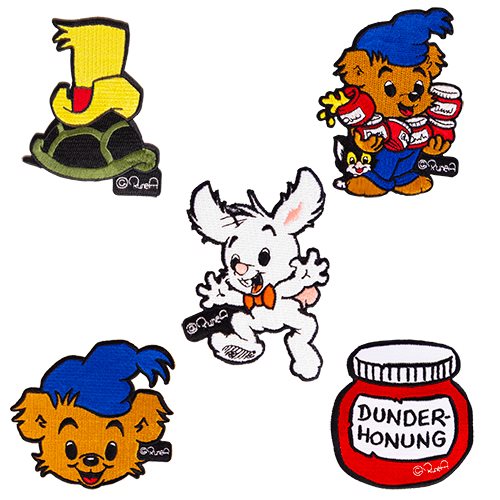 Broderat märke Bamse set. m. iron on