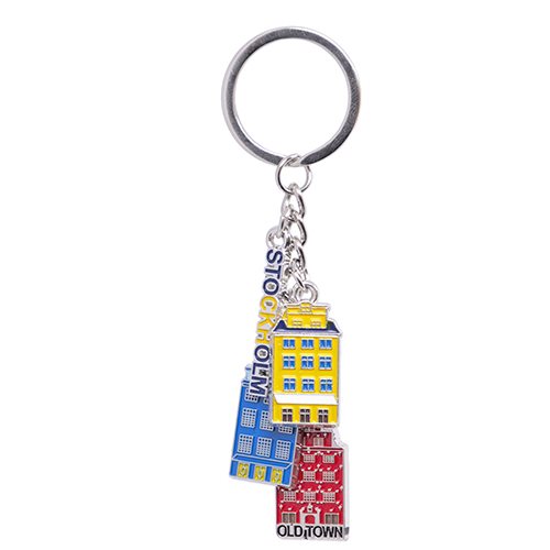 N-ring Gamla Stan, hus berlocker, silver, m. backing card