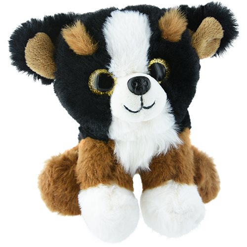 Hund Sv/brun sittande, 17cm