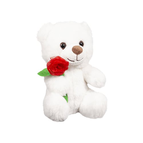 Nalle med ros, 15 cm