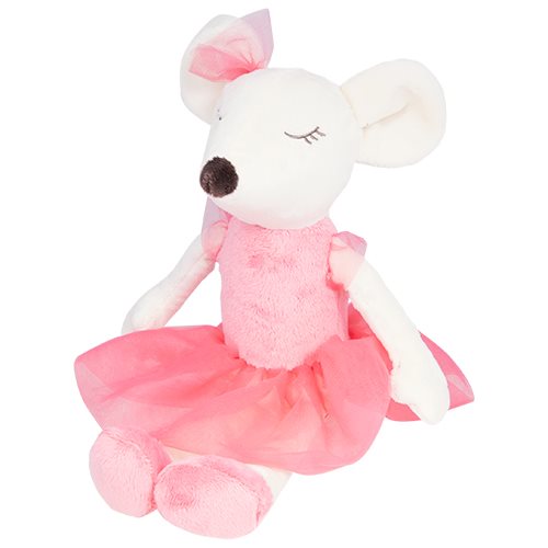 Mus m. ballerinakjol, rosa, 25 cm