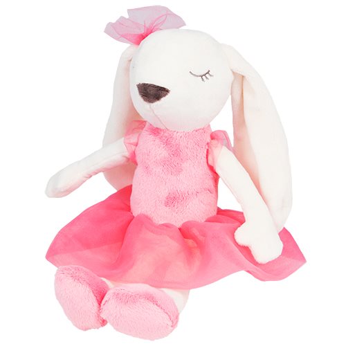 Kanin m. ballerinakjol, rosa, 25 cm
