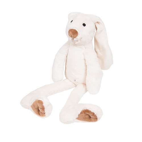 Kanin m långa öron vit, 17 cm