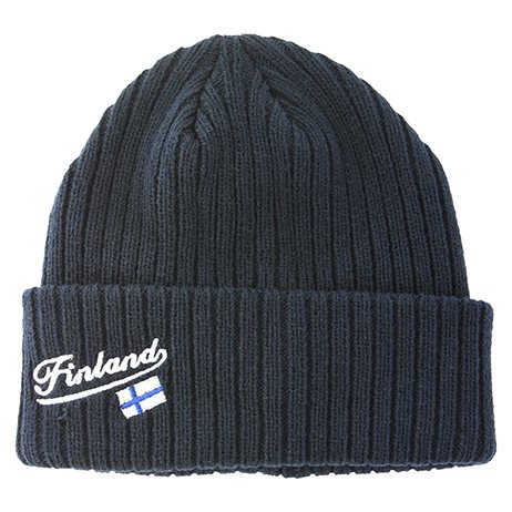 Ribbstickad mössa Finland, Fl. Blå