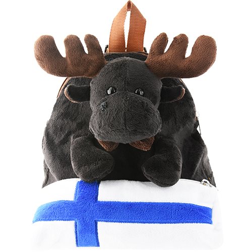 Ryggsäck Älg, flagga Finland, 28cm