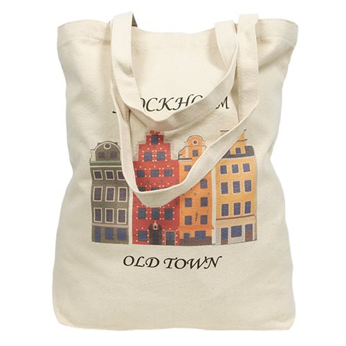 Tygväska, Stockholm, Old town, vit 38*42 cm