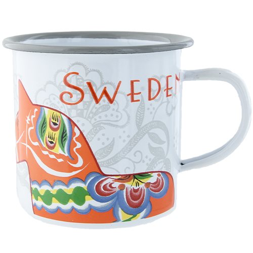 Emaljmugg Dalahäst Sweden, 35cl