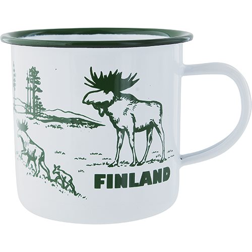 Emaljmugg Älg Finland, 35cl