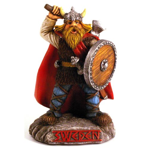 Viking m röd mantel Swe, 10cm