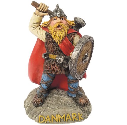 Viking (utan horn) m röd mantel Dan, 10cm