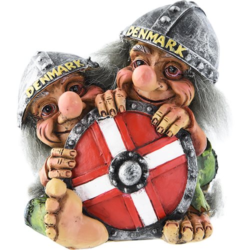 Två Troll (utan horn) m sköld Denmark