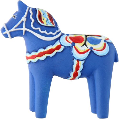 Magnet, dalahäst, blå