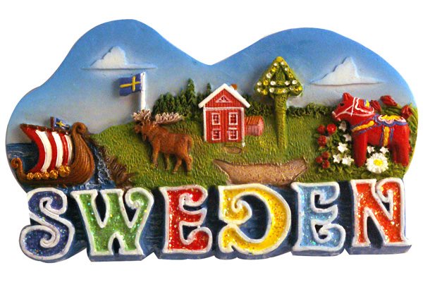 Magnet Sweden glittertext