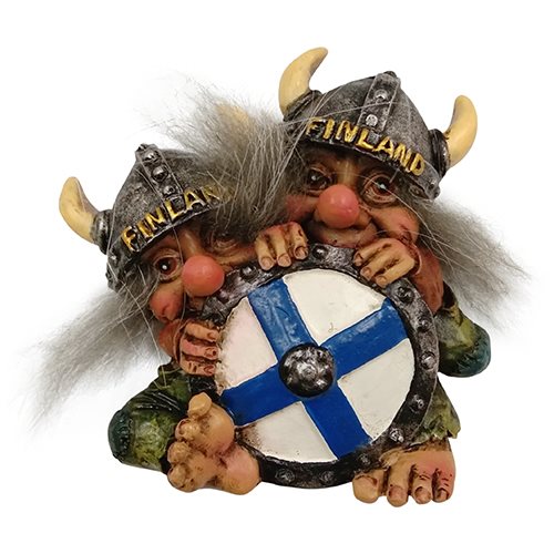 Magnet Två troll bakom sköld Finland