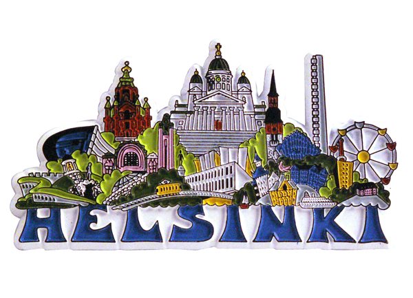 Gummimagnet Helsinki stadsbild