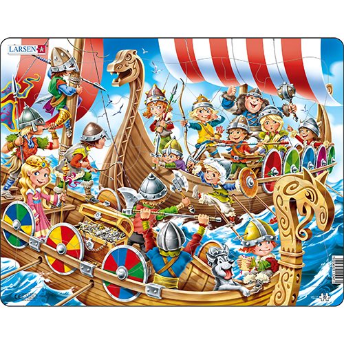 Pussel Vikingar, barnmotiv, 28x36cm