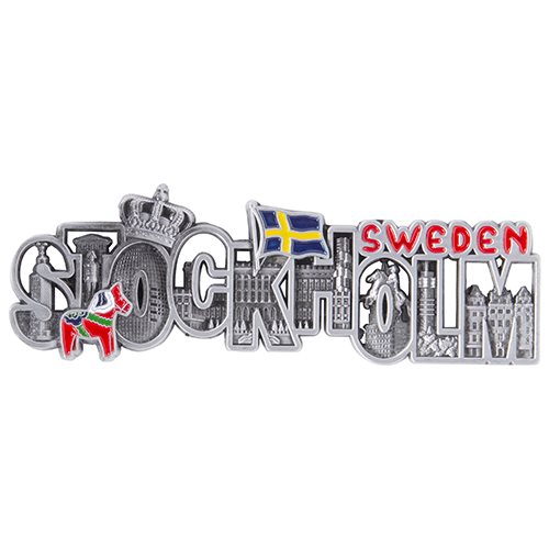 Magnet, skyline i bokstäver, Stockholm, Sweden