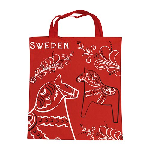 Tygväska Dalahäst Kurbits Swe, röd