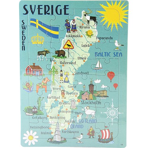 Pussel Sverige-karta, 18,5x25,5cm