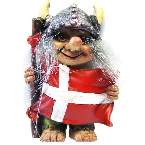 Magnet Vikingtroll m Danmarkflagga