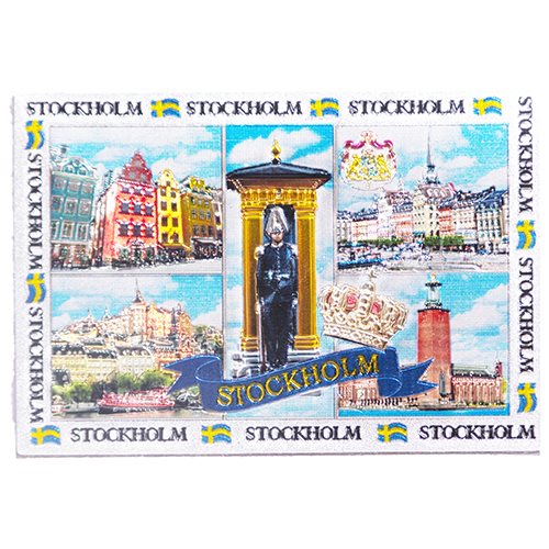 Magnet Stockholm, collage rutnät m. folieeffekt 80x55 mm