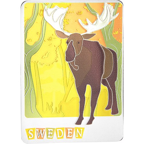 Magnet Älg framifrån Swe, folie