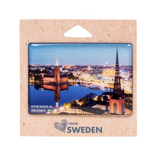 Fotomagnet City hall skymning Stockholm