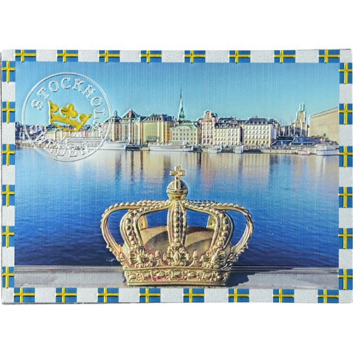 Magnet Riddarholmen krona Sthlm m folieeffekt 90x65mm