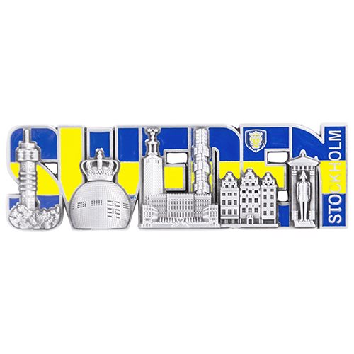 Magnet Sweden, Stockholm skyline, m. backing card