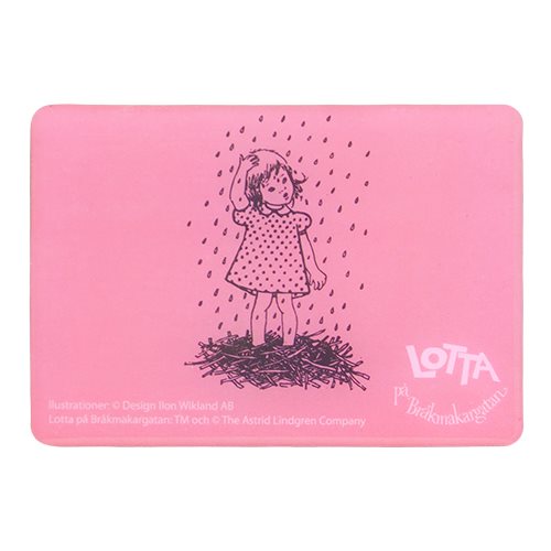 Magnet Lotta på Bråkmakargatan, svartvit, rosa, 80x55mm