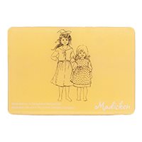 Magnet, Madicken, svartvit, ljusgul, 80x55mm