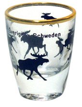 Snapsglas älgar Swe, 5 cm