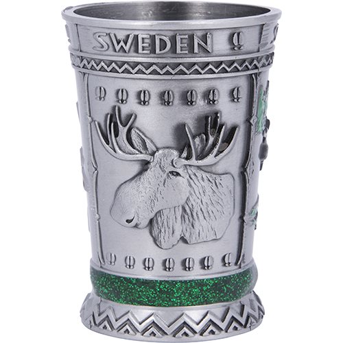 Shotglas metall, Älg, Sweden