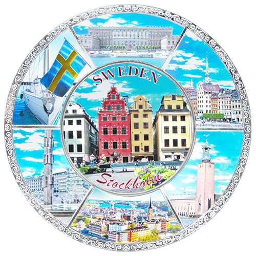 Tallrik Stockholm, metall 15 cm