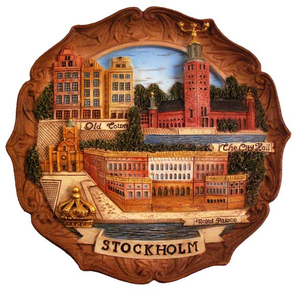 Tallrik 3D Stockholm/färg, 21cm