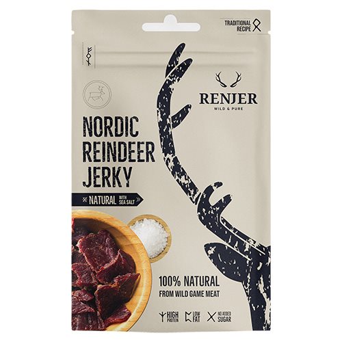 Jerky, torkat renkött m. havssalt, 25g
