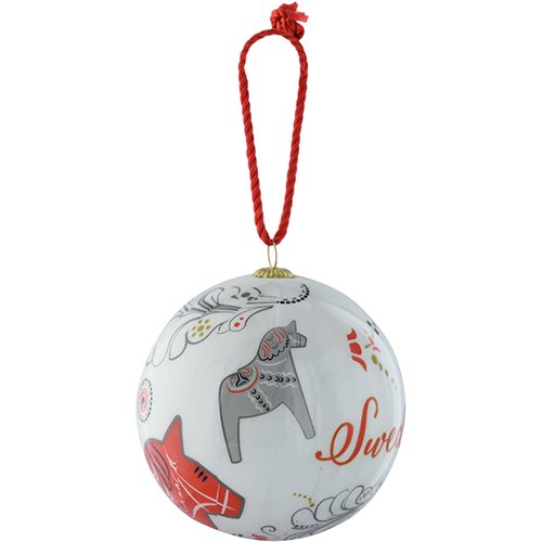 Julgranskula i förp. Kurbits, vit, D-häst, Sweden 75mm