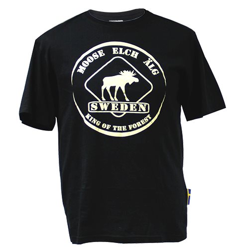 T-shirt svart Älg Swe King of forest, VUXEN