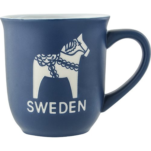 Mugg jazz Dalahäst Sweden, blå, 30cl