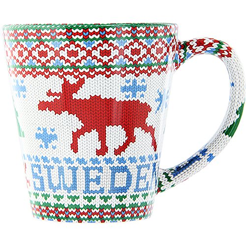 Mugg Sweden Älg stickad design (även insidan)
