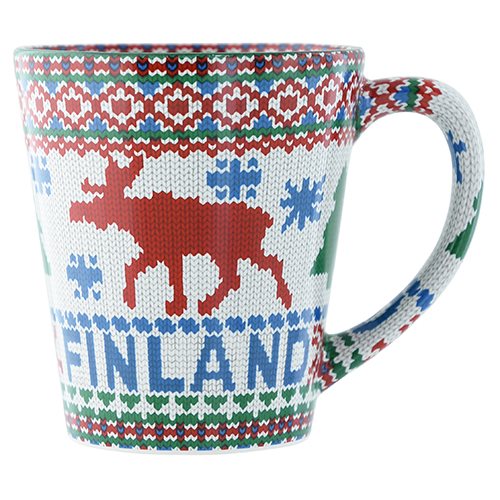 Mugg Finland Älg Stickad design (Även insidan)