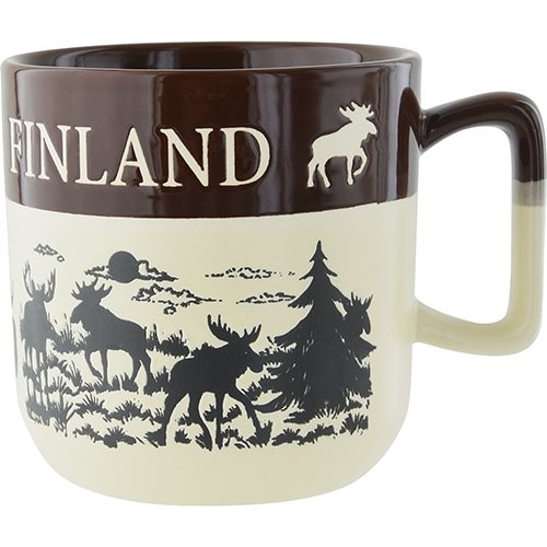 Mugg Älg Finland, tvåton brun