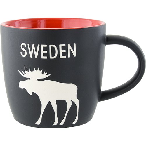 Mugg Älg Sweden, svart/röd