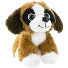 Hund brun sittande, 16cm