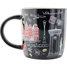 Mugg Stockholm teckning, svart, 37cl