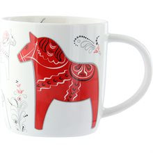 Mugg Dalahäst Kurbits Swe vit, 37cl